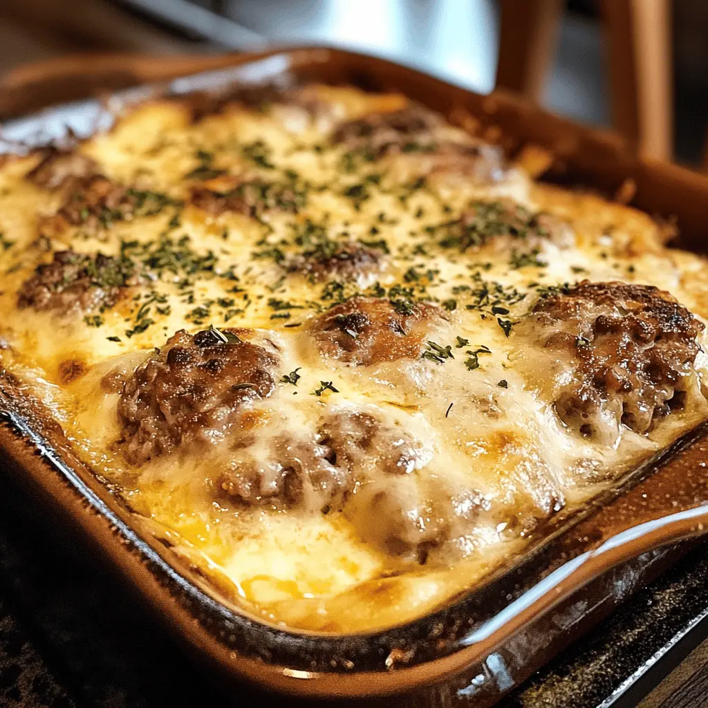 This Amish Hamburger Steak Bake is a comforting dish packed with hearty flavors! Ground beef smothered in rich gravy and topped with buttery mashed potatoes creates the ultimate family meal. Perfect for weeknight dinners or gatherings. Save this recipe for a taste of home-cooked goodness that everyone will love!
