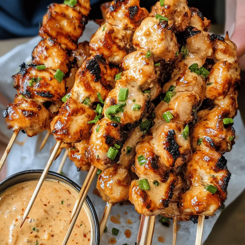 Spice up your meal with these mouthwatering Bang Bang Chicken Skewers! Juicy chicken pieces are coated in a flavorful and creamy sauce, perfectly balanced with a touch of heat. Ideal for summer BBQs, game nights, or a quick weeknight dinner. Make sure to save this recipe to enjoy a tasty twist on your chicken dinner!