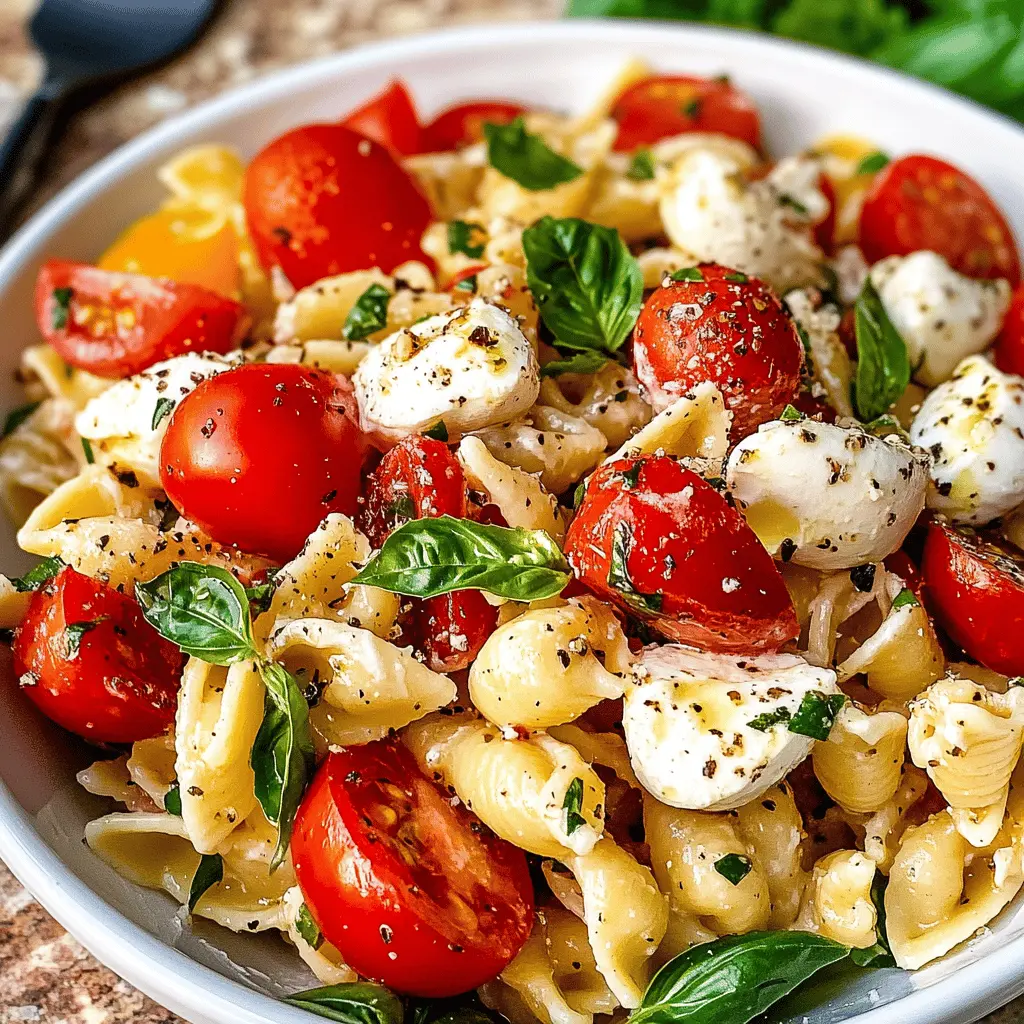 Looking for a fresh and easy dish? This Best Caprese Pasta Salad is loaded with vibrant cherry tomatoes, creamy mozzarella, and fragrant basil, all tossed in a light balsamic vinaigrette. Perfect for summer picnics, family gatherings, or a quick weeknight meal. Don’t forget to save this refreshing recipe for your next cookout!