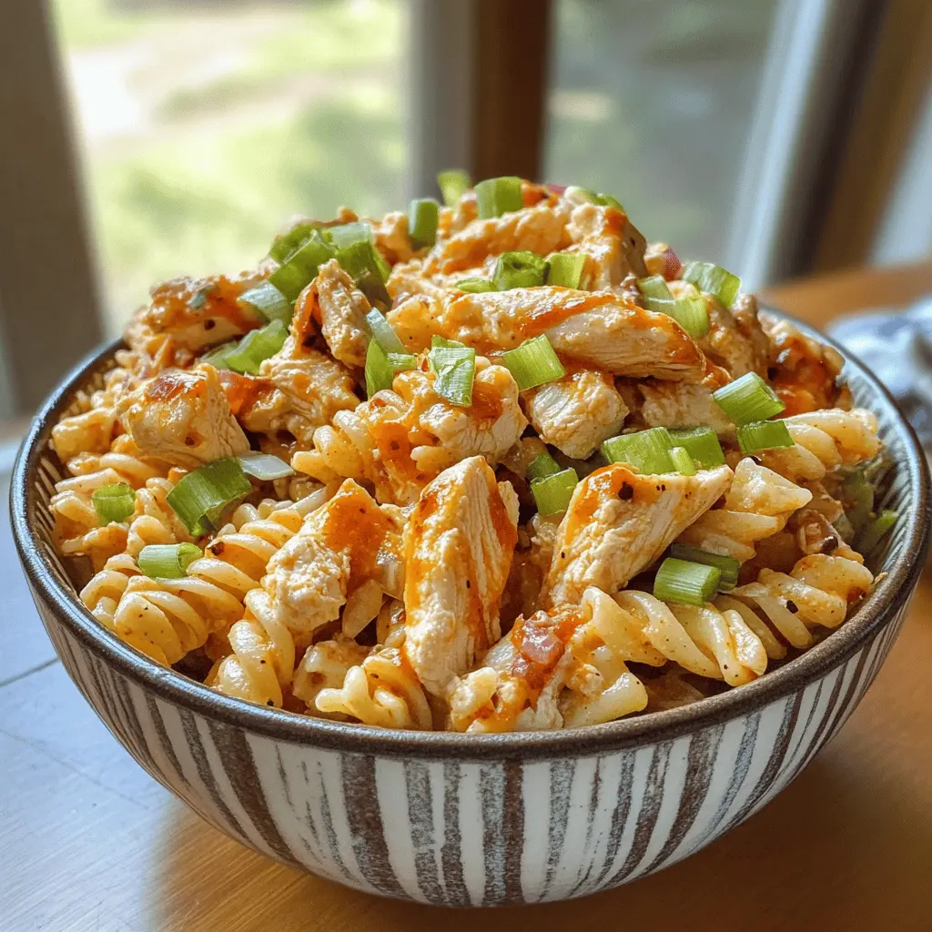 Spice up your meal with this delicious Buffalo Chicken Pasta Salad! Packed with tender chicken, crunchy veggies, and a zesty buffalo sauce, this dish is perfect for potlucks or a hearty lunch. Easy to make and full of flavor, it will quickly become a favorite. Save this recipe for your next gathering or cozy night in!