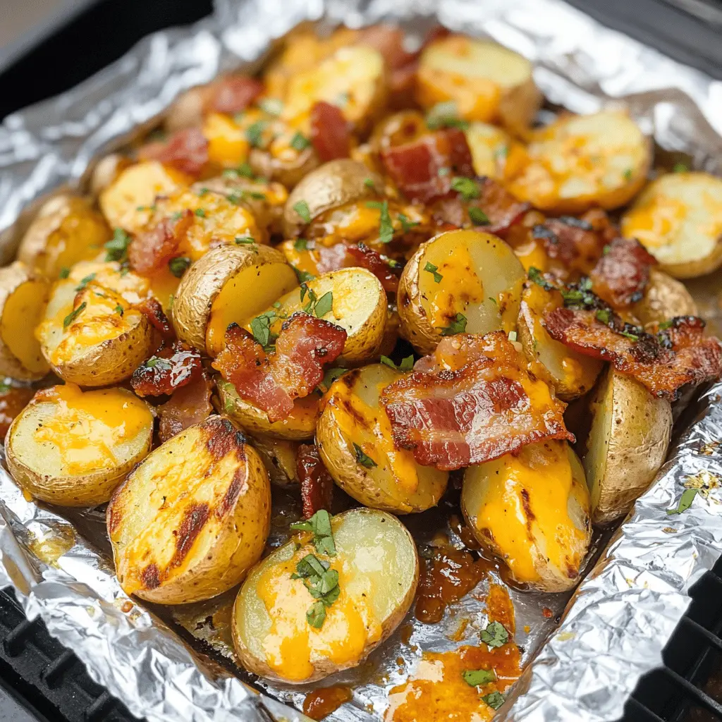 Get ready for a hearty side dish that everyone will love! These Cheddar Bacon BBQ Grilled Potatoes combine crispy edges with a smoky flavor that is simply irresistible. Perfect for summer cookouts or cozy family dinners, these potatoes are packed with delicious cheddar cheese and crispy bacon. Save this recipe for your next grilling adventure, and watch your guests come back for seconds!