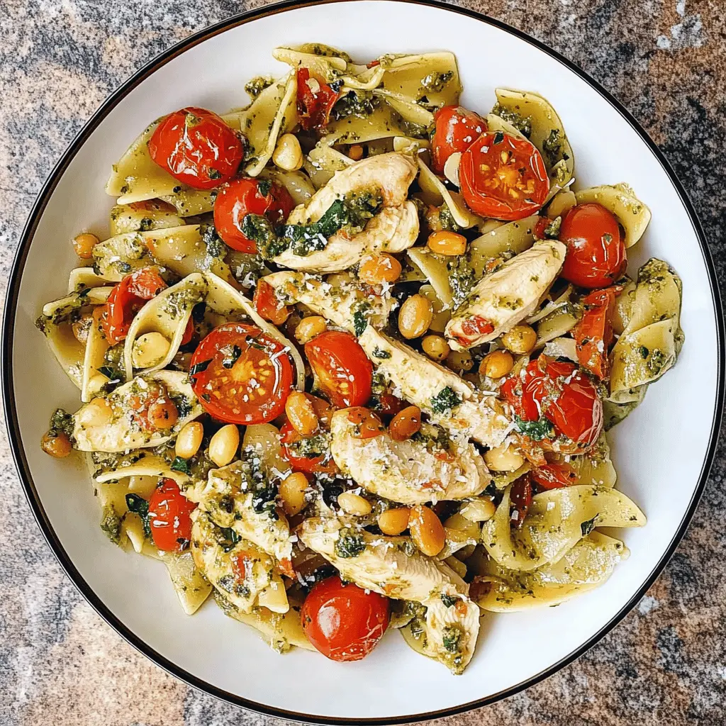 Transform your weeknight meals with this Chicken Pesto Pasta! With juicy chicken, sun-dried tomatoes, and crunchy pine nuts, it’s a flavorful twist on a classic dish. Perfect for a quick dinner or impressing guests. Save this easy recipe to your collection for a tasty meal any day of the week!