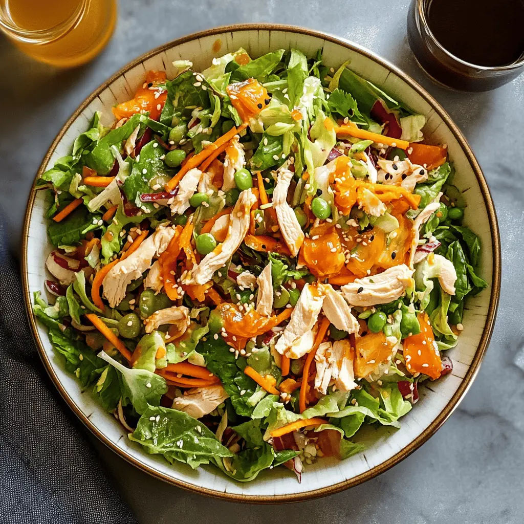 This vibrant Chinese Chicken Salad is packed with colorful veggies and tender chicken, drizzled with a tangy sesame dressing. Perfect for a light lunch or a refreshing side dish at your next gathering. Save this recipe for an easy, healthy meal that everyone will love, especially on warm days! Enjoy the crunch of almonds and the sweetness of mandarin oranges for a delightful bite!