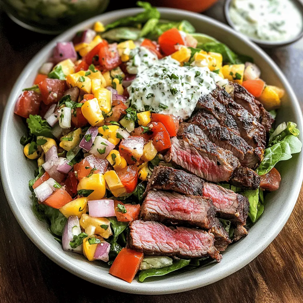 This chopped salad with grilled steak is a quick and tasty way to enjoy a balanced meal. Packed with fresh veggies and tender steak, it's perfect for lunch or dinner. The mix of crunchy greens and savory flavors will delight your taste buds! Save this recipe for a refreshing meal any day of the week. Perfect for summer picnics or backyard barbecues!