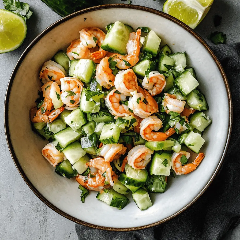 Refresh your taste buds with this zesty Cucumber Shrimp Salad! Packed with fresh cucumbers, succulent shrimp, and a tangy dressing, it's a light and vibrant dish perfect for warm days or as a healthy lunch option. Easy to prepare and full of flavor, this salad is ideal for picnics or gatherings. Save this recipe for a deliciously satisfying seafood meal you'll want to enjoy again and again!