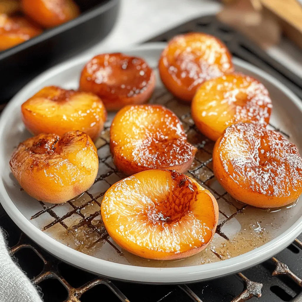 Sweet, juicy peaches come to life in your air fryer! This easy recipe highlights the natural flavor and enhances it with a touch of cinnamon for the perfect summer treat. Serve them warm with ice cream or yogurt for a delightful dessert. Save this pin for a quick and delicious way to enjoy fresh peaches anytime!