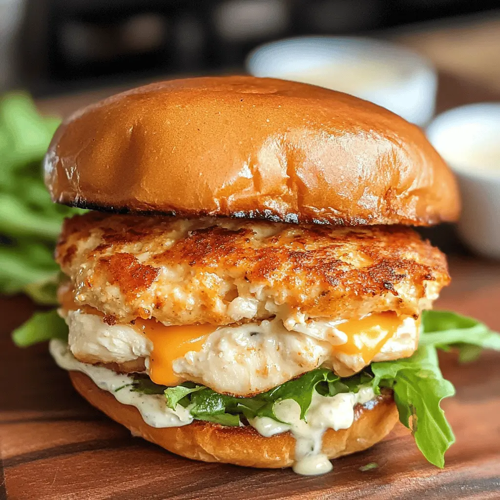 Looking for a quick and tasty meal? These Easy Cheddar Ranch Chicken Burgers are packed with flavor! Juicy chicken patties blended with sharp cheddar and zesty ranch seasoning make for a satisfying dinner. Perfect for weeknight meals or backyard barbecues, save this recipe and enjoy a delicious twist on classic burgers!
