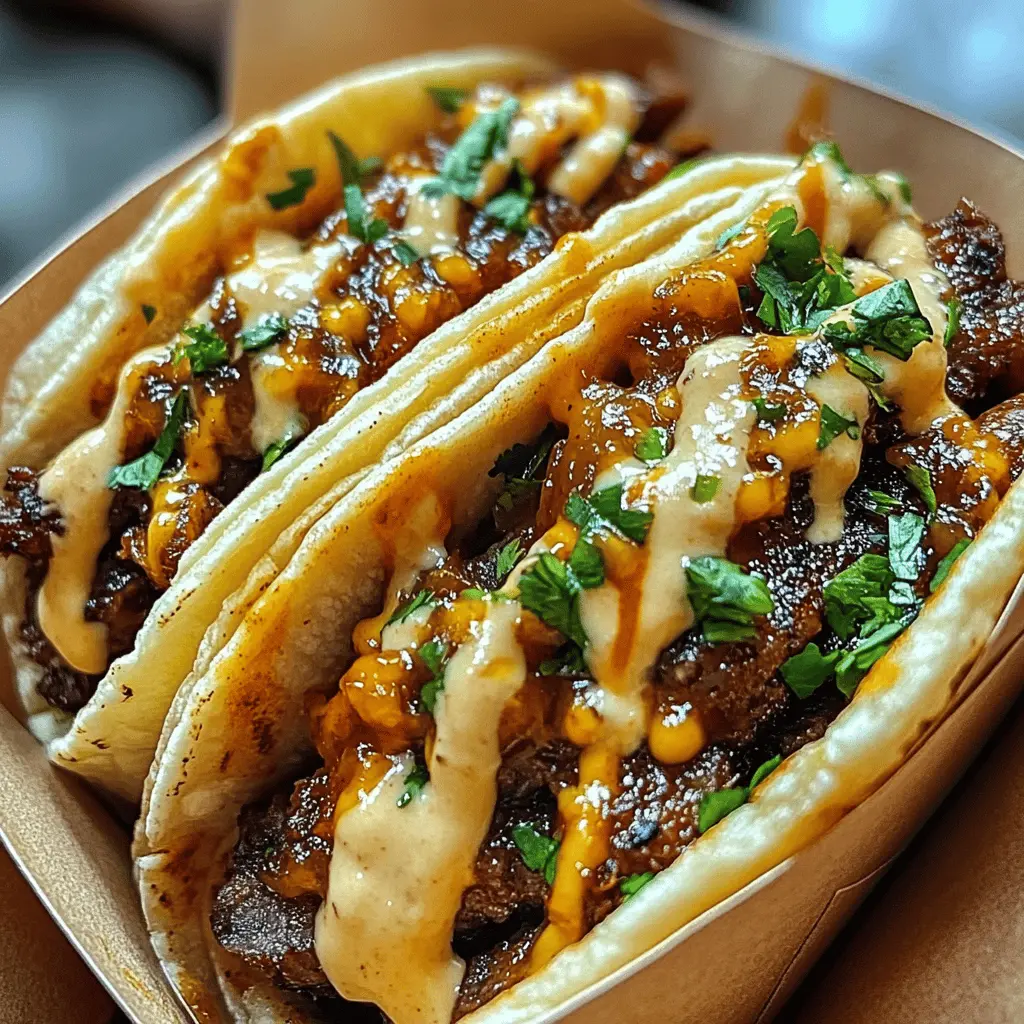 These Garlic Butter Honey BBQ Beef Tacos are a flavor explosion you won't want to miss! Tender beef simmered in a rich garlic butter and honey BBQ sauce makes every bite juicy and delicious. Perfect for a weeknight dinner or your next gathering. Save this recipe for a tasty twist on taco night!