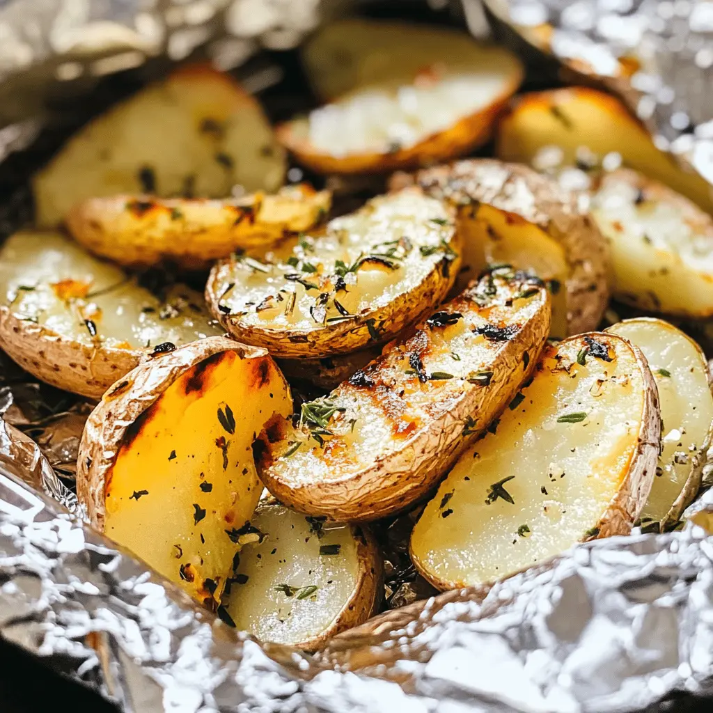 Savor the simple goodness of Garlic Herb Grilled Potatoes in Foil! These tender, flavorful potatoes are infused with garlic and fresh herbs, making them a perfect side dish for summer barbecues or family dinners. They're easy to prepare and cleanup is a breeze! Save this recipe for your next gathering and impress your guests with this delicious addition to your meal!