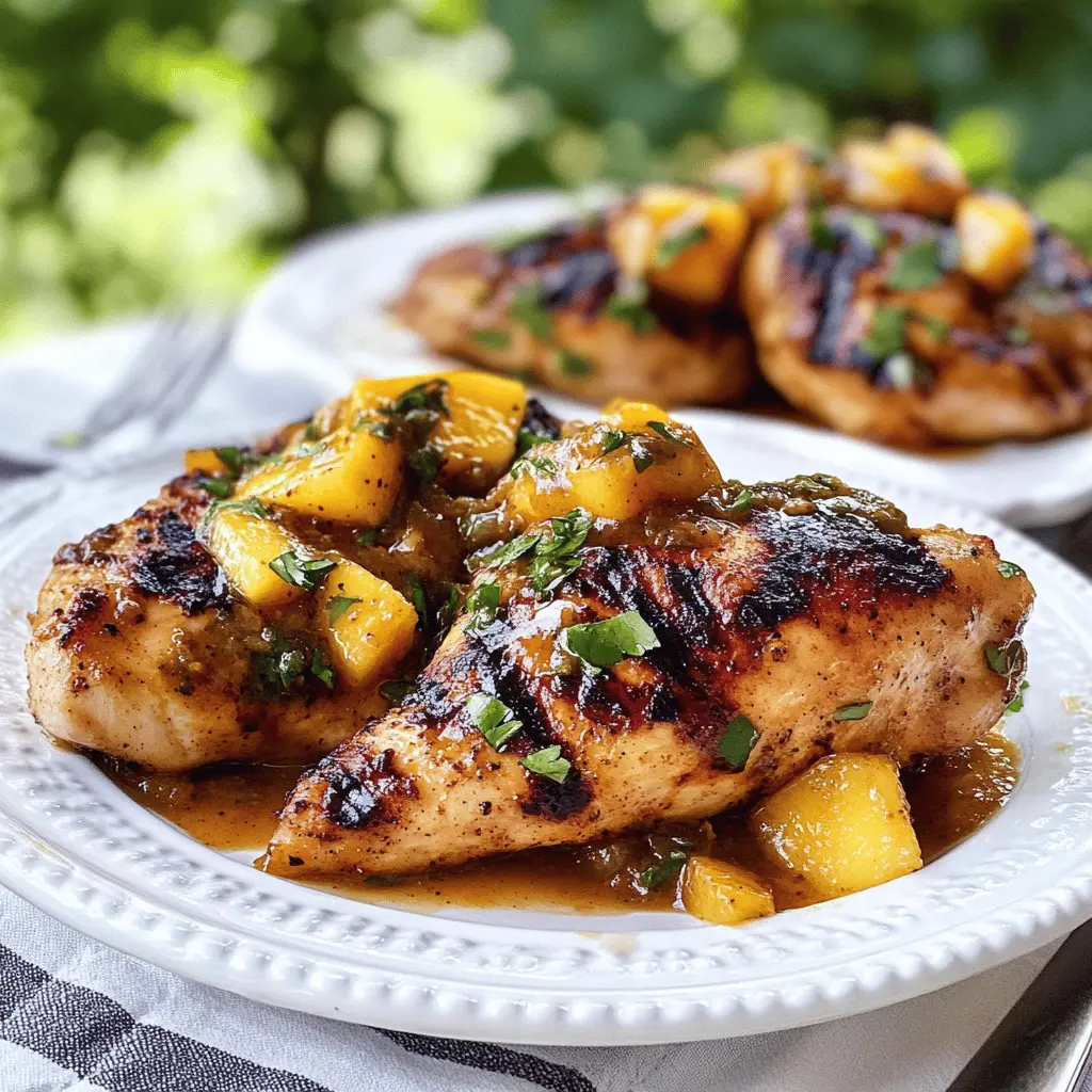 Fire up your grill for this Grilled Chicken with Peach Chipotle Sauce! This dish perfectly balances the sweetness of fresh peaches with a hint of smoky chipotle, making it a summer favorite. Easy to prepare and bursting with flavor, it's perfect for dinner parties or a weekend family meal. Save this recipe now for a delicious barbecue experience!