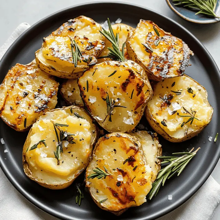 Grilled Garlic Rosemary Smashed Potatoes