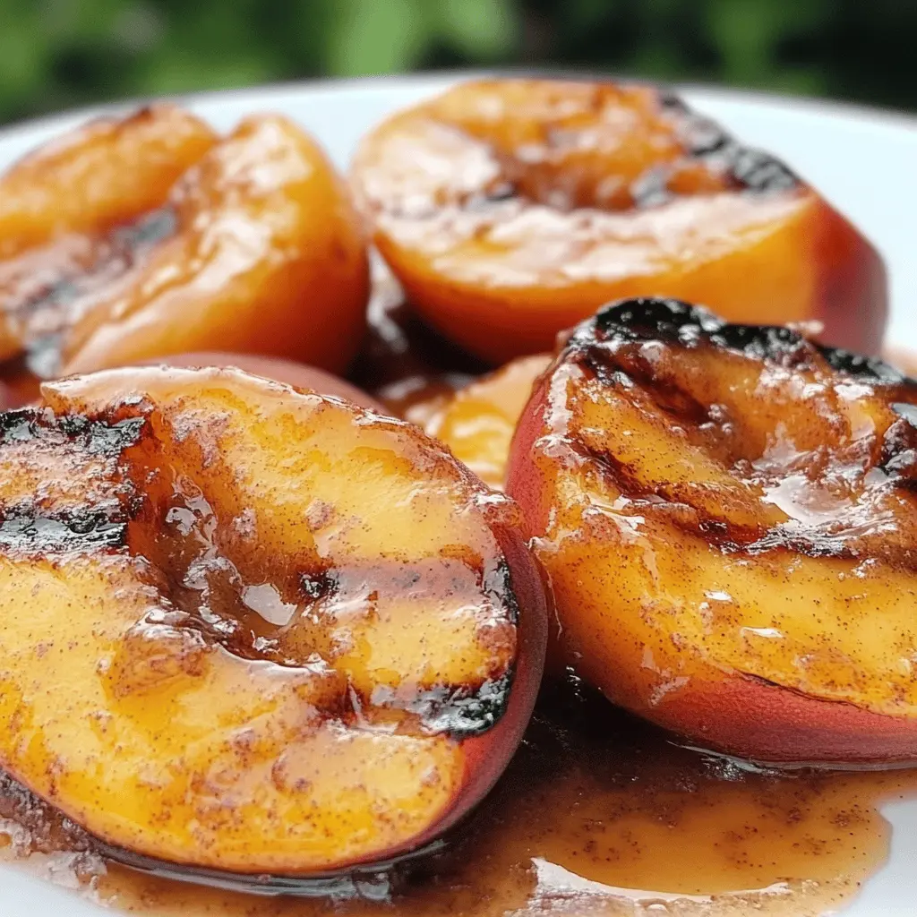 Sweet summer bliss awaits with these Grilled Peaches topped with a delightful Cinnamon Honey Sauce! Perfectly caramelized on the grill, these juicy peaches offer a burst of flavor with every bite. Ideal for a simple dessert or a delightful addition to your brunch. Save this recipe and enjoy this taste of summer anytime!