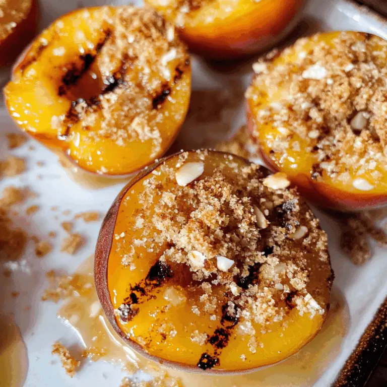 Maple Grilled Peaches And Almond Cookie Crumb