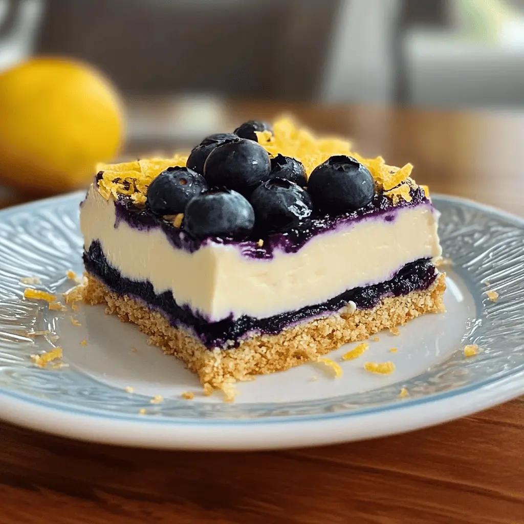 Brighten your day with this No Bake Lemon Blueberry Dessert! Fresh blueberries and zesty lemon come together in a creamy, delightful treat that's perfect for warm weather. It's quick to make, truly refreshing, and a hit for any gathering or weekend treat. Save this easy recipe and impress your family and friends at your next celebration!