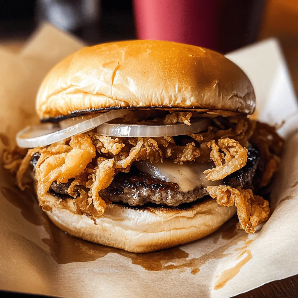 Savor the flavor of Oklahoma Fried Onion Burgers, a true comfort food classic! Juicy beef patties are topped with crispy, caramelized onions for a delicious crunch in every bite. Perfect for backyard grilling or a quick weeknight meal, these burgers will be a hit with family and friends. Save this recipe to whip up a tasty burger night soon!