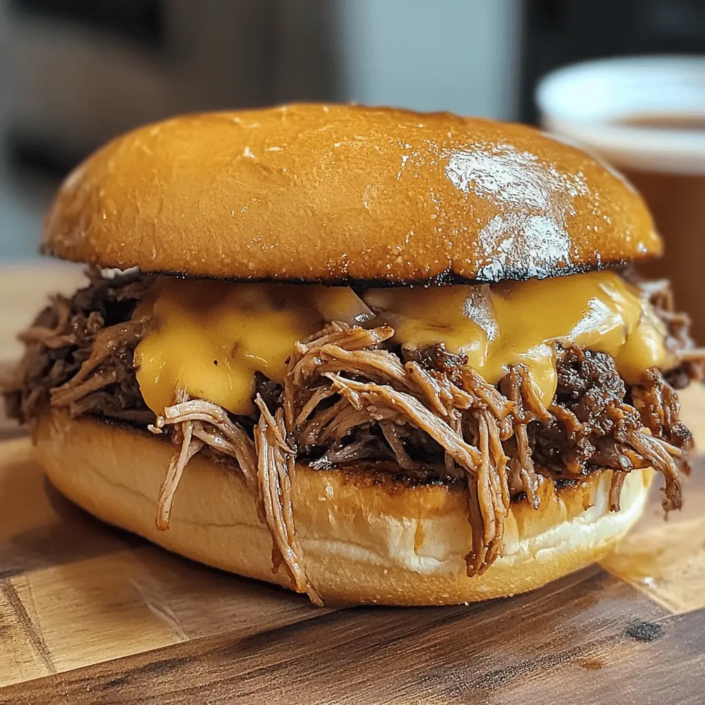 Tender pulled beef, slow-cooked to perfection, makes this sandwich a hearty choice for any meal. Packed with rich flavors and topped with tangy sauces, it's perfect for gatherings or a simple weeknight dinner. Save this recipe to impress your family and friends with a delicious sandwich they'll crave again!