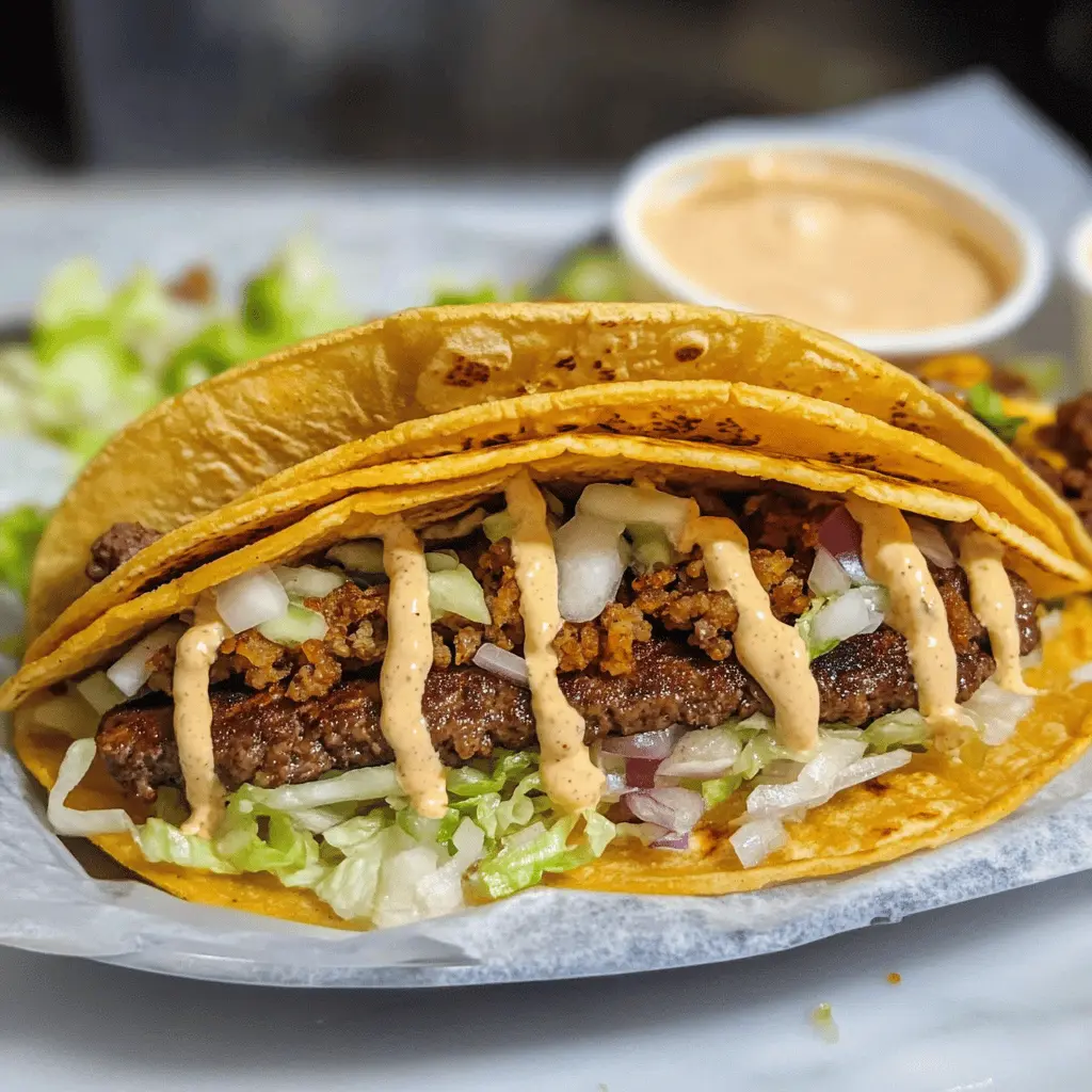 Get ready for a flavor explosion with these Smash Burger Tacos! Combining the best of burgers and tacos, these tasty bites feature juicy beef patties, melted cheese, and fresh toppings wrapped in warm tortillas. Perfect for parties or a fun family dinner, save this recipe to enjoy a unique twist on classic favorites!