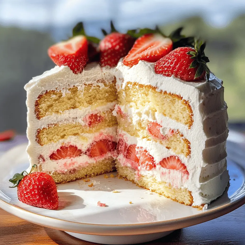 This Strawberry Shortcake Layer Sponge Cake is a delightful treat for any occasion! Fluffy sponge layers are complemented by fresh strawberries and whipped cream for a refreshing taste. Perfect for summer picnics, birthday celebrations, or family gatherings. Save this recipe to impress your guests and enjoy a delicious slice of happiness!