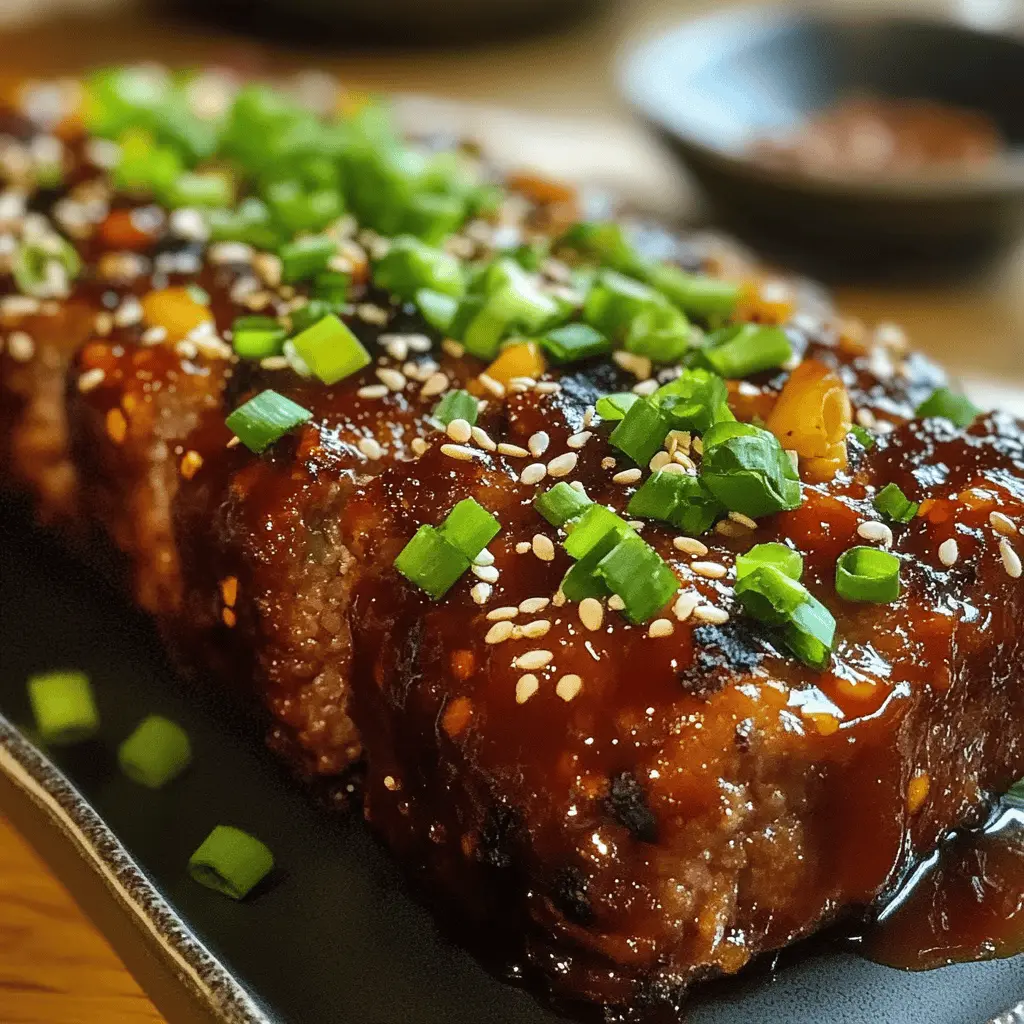 This Sweet and Spicy Korean BBQ Meatloaf is a fantastic twist on a classic dish! Packed with bold flavors from soy sauce and gochujang, it's sure to impress at dinner. Perfect for a family meal or a cozy weekend gathering, this recipe is simple yet satisfying. Save this pin for a deliciously unique meatloaf experience that everyone will love!