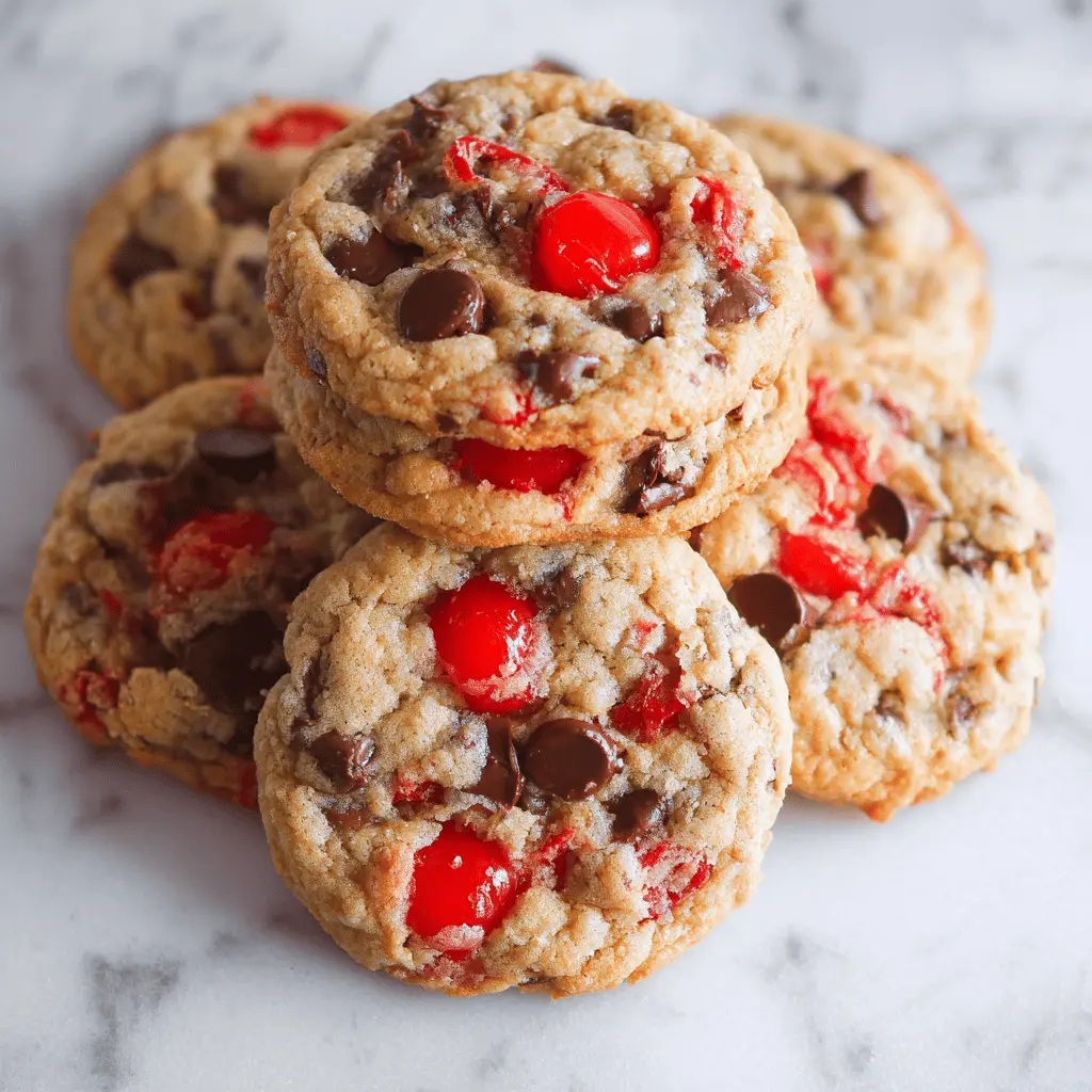 Easy Maraschino Cherry Chocolate Chip Cookies
