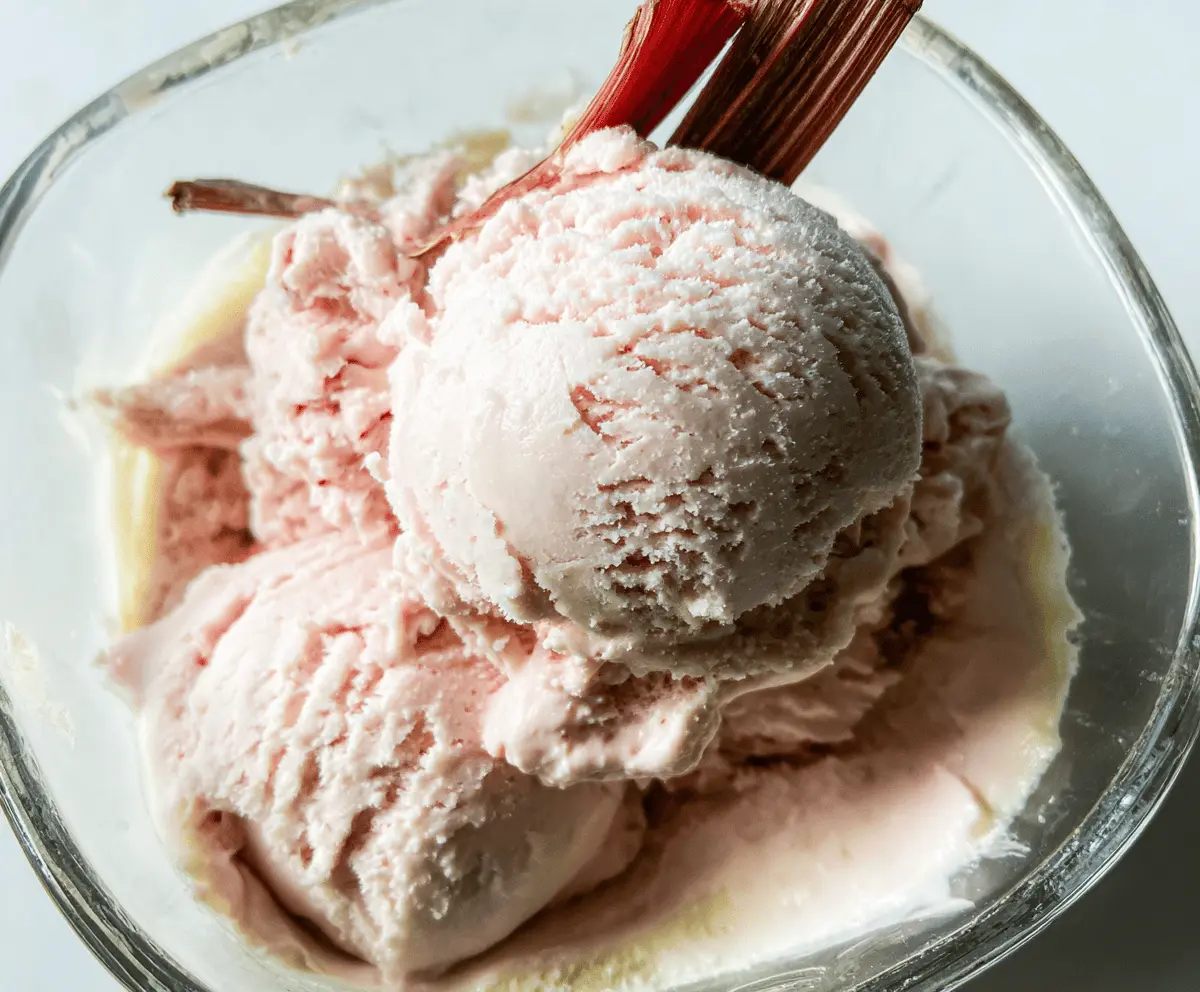 Easy Homemade Rhubarb Ice Cream Recipe