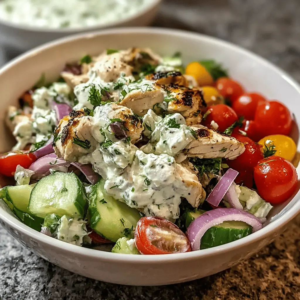 Easy Mediterranean Tzatziki Chicken Salad Recipe