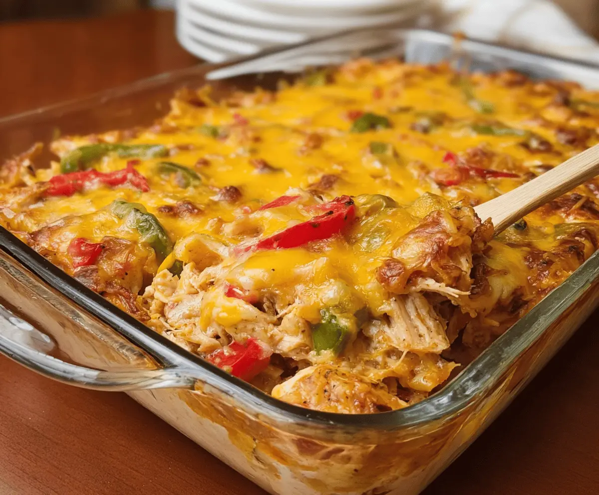 Easy Cheesy Chicken Fajita Casserole
