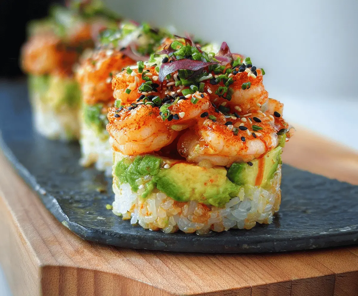 Easy Spicy Shrimp Sushi Stacks Recipe