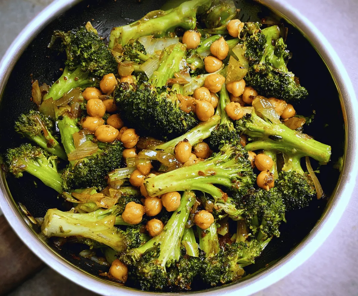 Easy Garlic Broccoli Chickpea Stir Fry