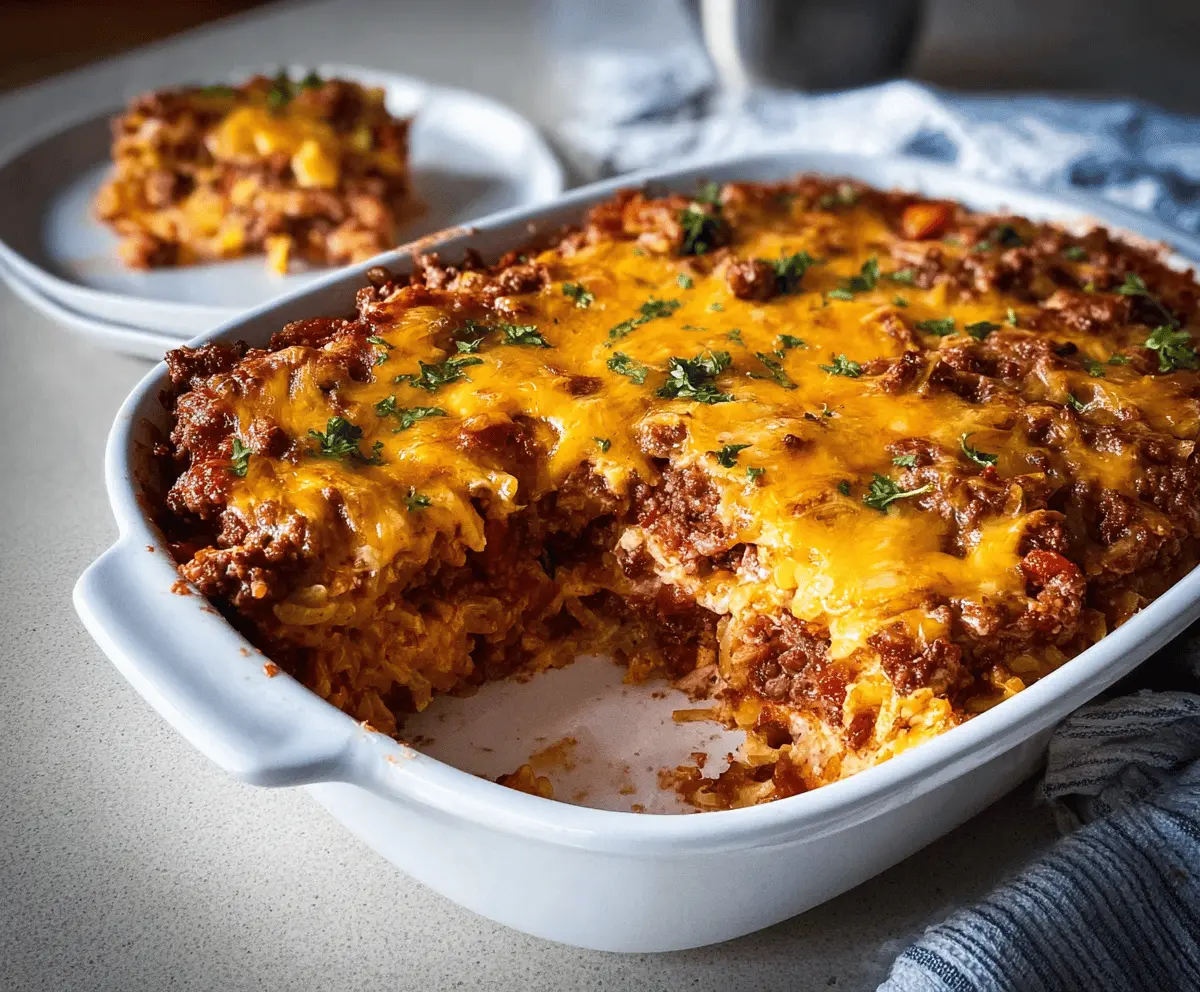 Easy Cheesy Hamburger Casserole Recipe