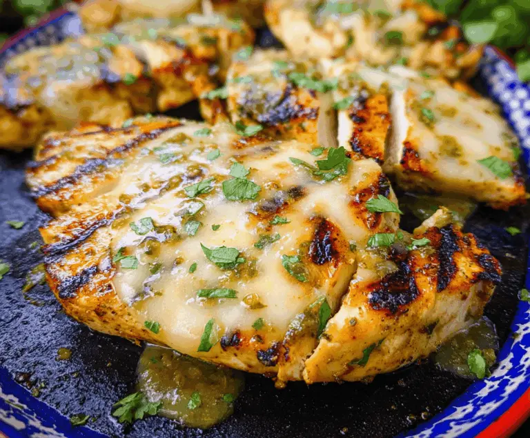Easy Grilled Salsa Verde Pepper Jack Chicken