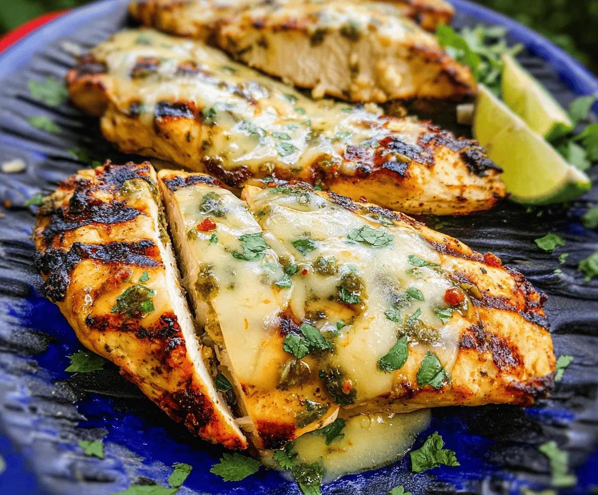 Easy Grilled Salsa Verde Pepper Jack Chicken