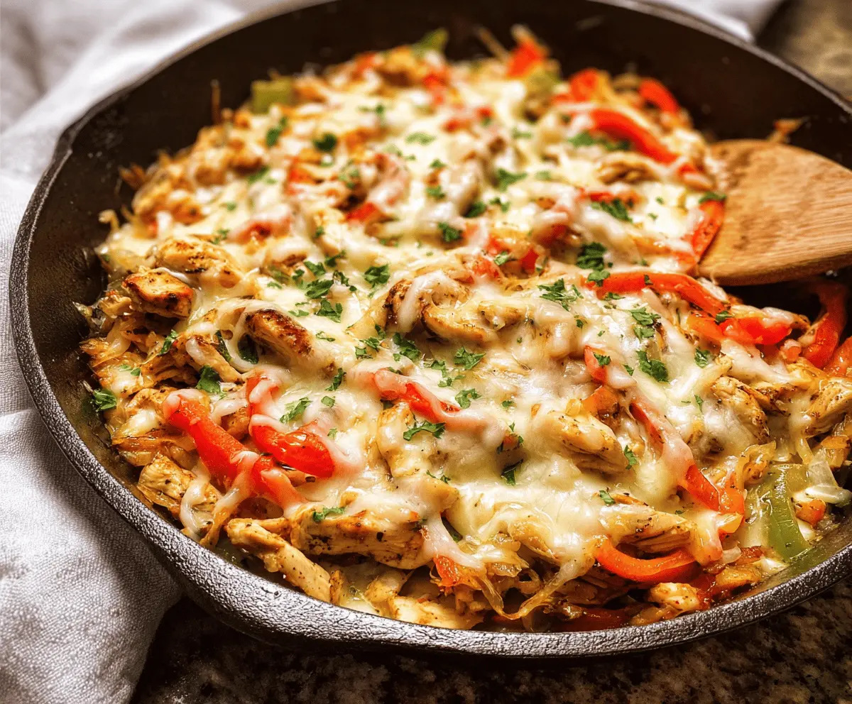 Easy Chicken Cheesesteak Skillet Recipe