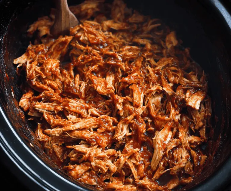 Easy Crockpot BBQ Pulled Chicken Recipe