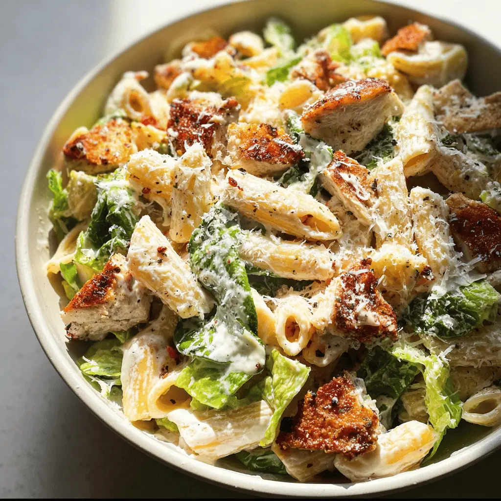 Easy Chicken Caesar Pasta Salad Recipe