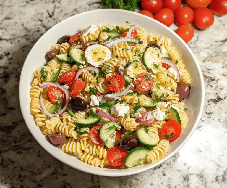Easy Refreshing Mediterranean Pasta Salad Recipe