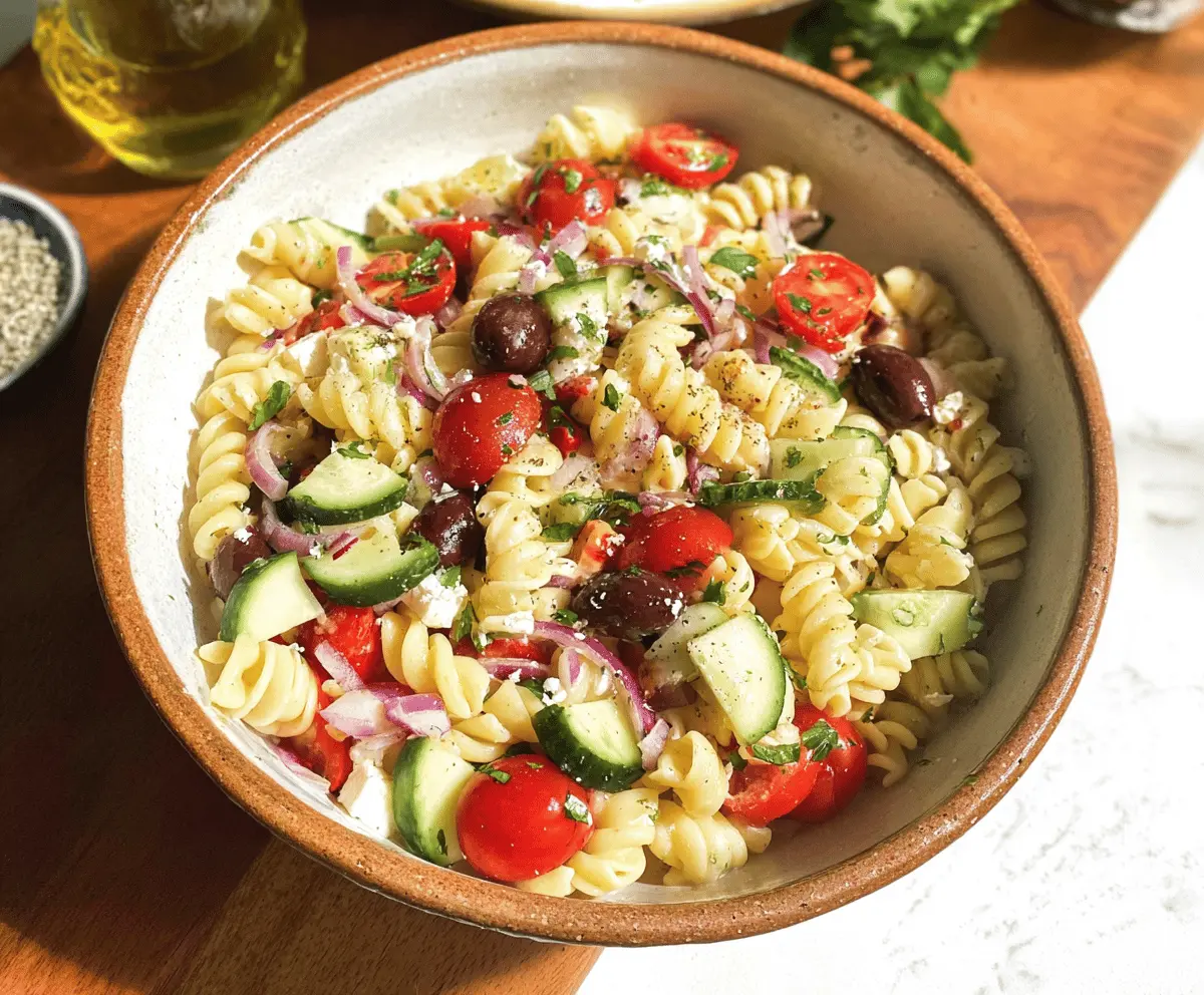 Easy Refreshing Mediterranean Pasta Salad Recipe
