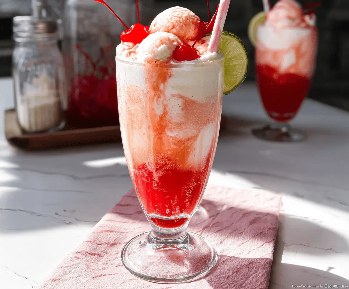 Easy Shirley Temple Ice Cream Float Recipe