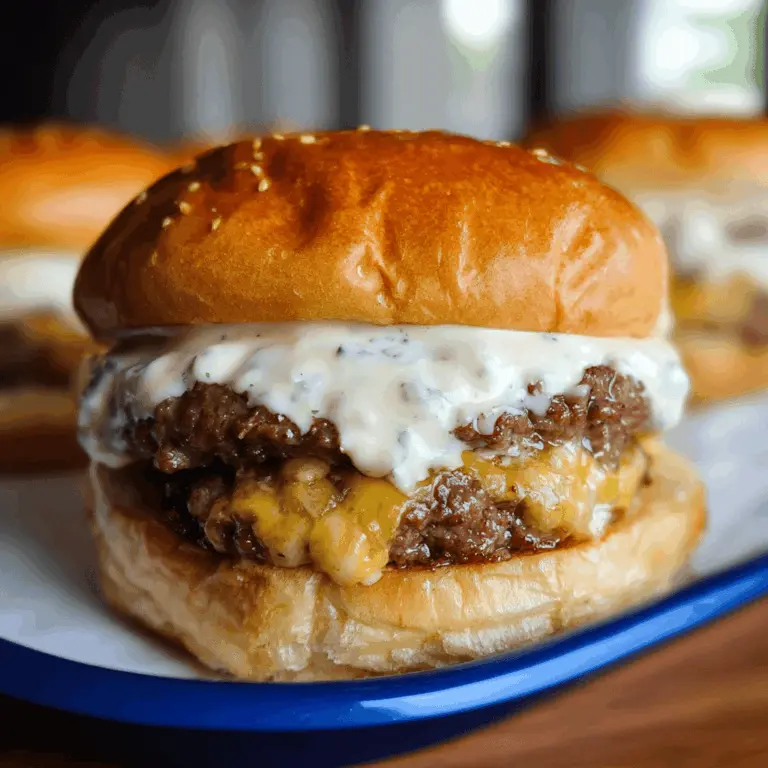 Easy Garlic Burgers With Creamy Sauce