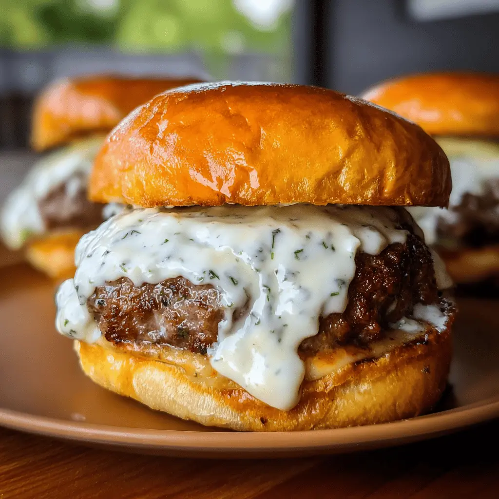 Easy Garlic Burgers With Creamy Sauce