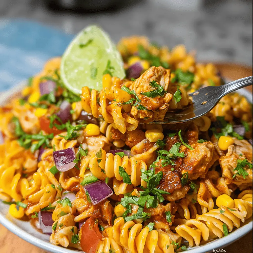 Easy Zesty Chicken Enchilada Pasta Salad Recipe