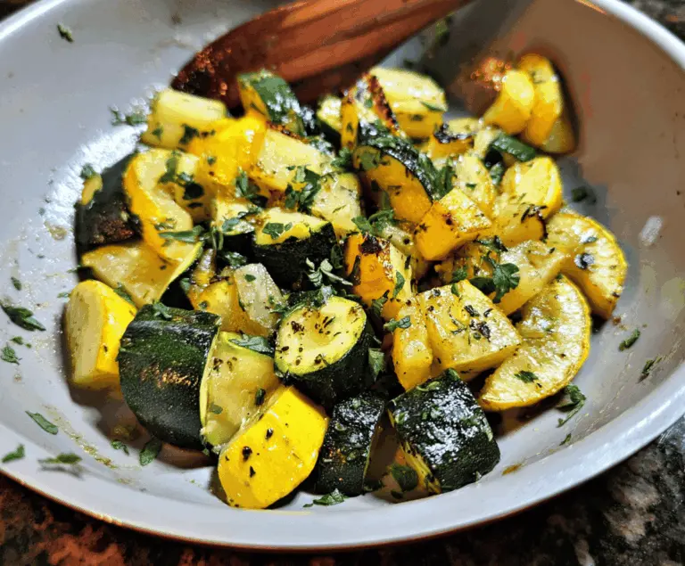 Easy Low Carb Garlic Butter Zucchini and Yellow Squash
