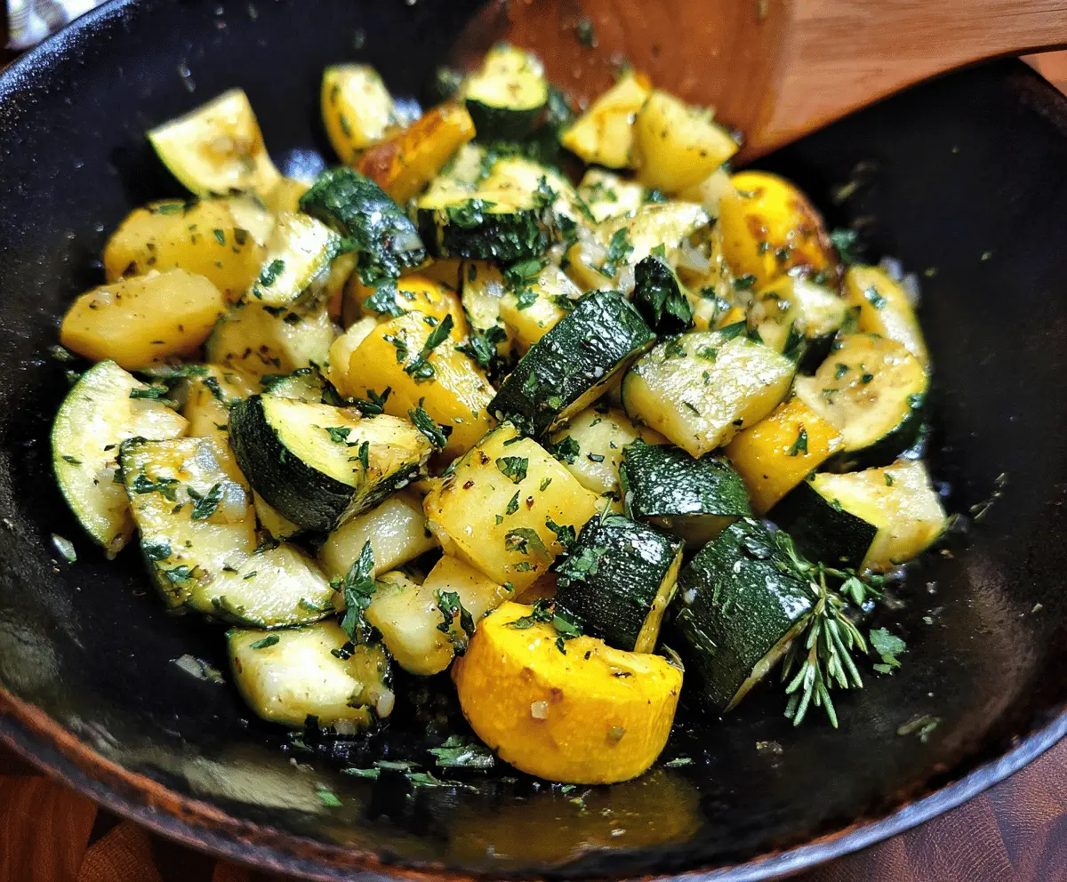 Easy Low Carb Garlic Butter Zucchini and Yellow Squash