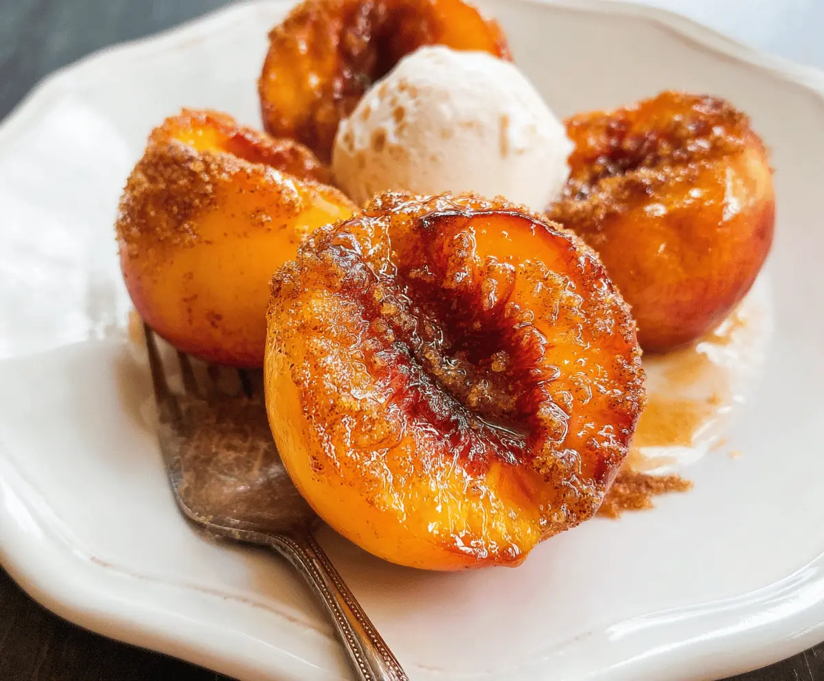 Easy Baked Peaches Recipe with Honey