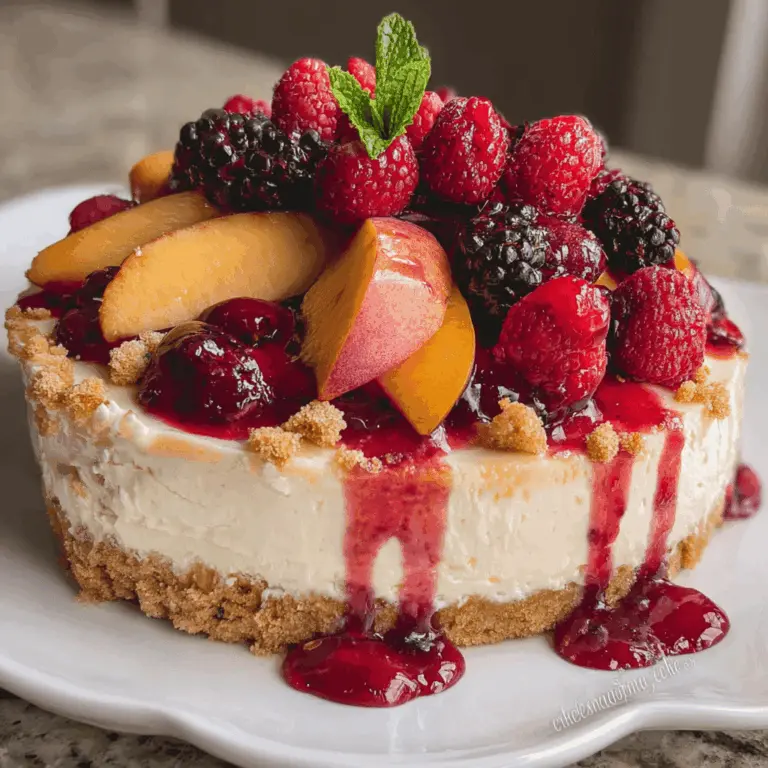 Easy Summer Berry and Peach Cheesecake Recipe