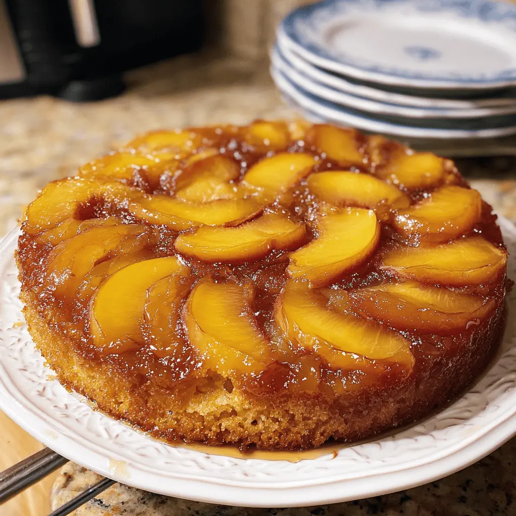 Easy Peach Upside-Down Cake Recipe