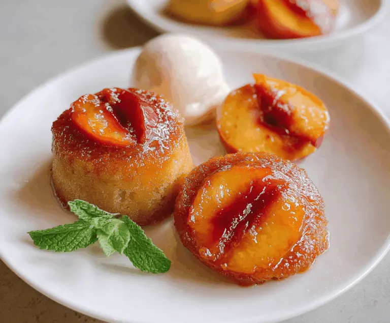 Easy Peach Upside Down Mini Cakes Recipe