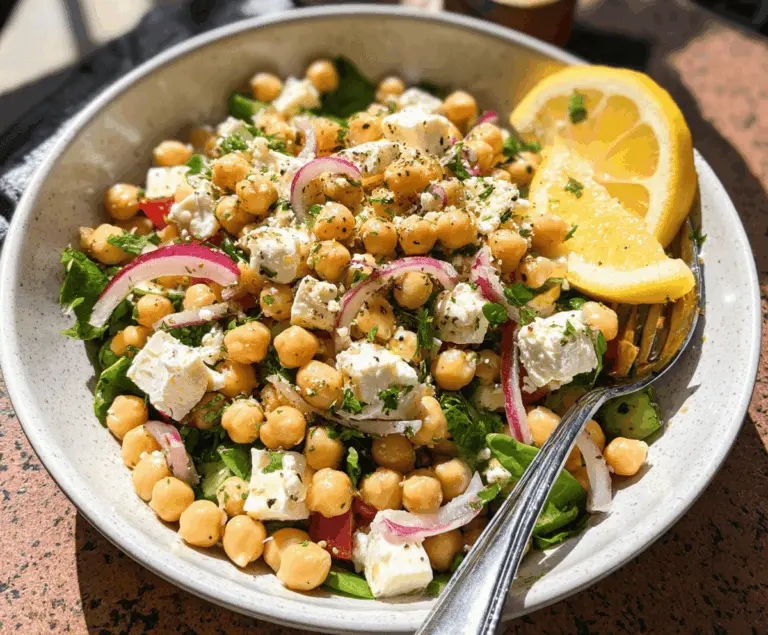 Healthy Lemony Chickpea Feta Salad Recipe