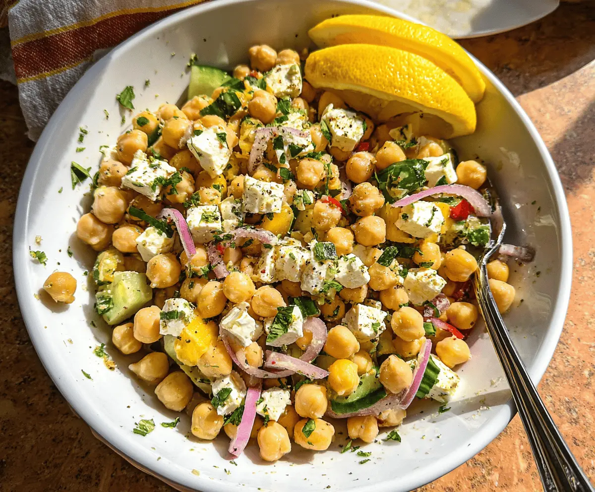 Healthy Lemony Chickpea Feta Salad Recipe