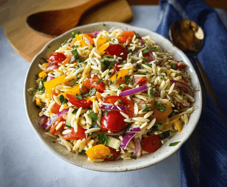 Colorful Rainbow Orzo Salad Recipe